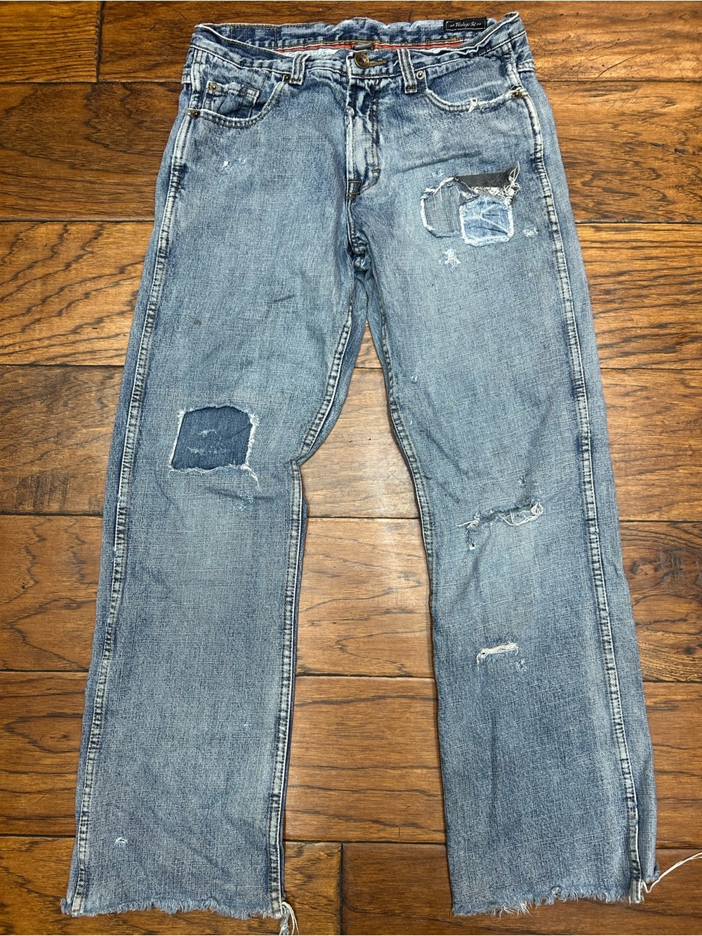 urban pipeline Men's Light Blue Distressed Straight Vintage fit Jeans